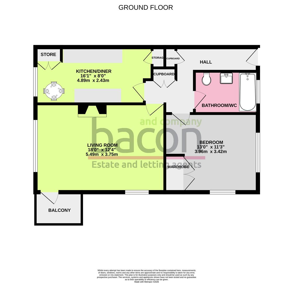 Floor Plan | Flat - Purpose Built | Bath Road, West Worthing, BN11 | For Sale